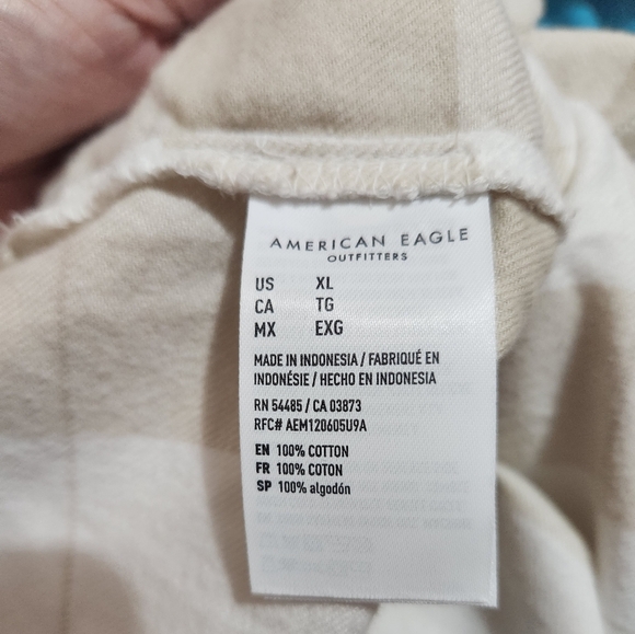 NEW! Beige & White Plaid Button-Up Shirt 100% Cotton Overside Flannel  Size Xl - Picture 5 of 6